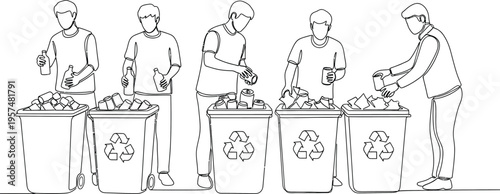 people sorting recyclables