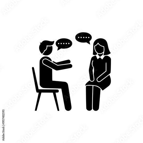 A man and woman having a conversation Vector, illustration
