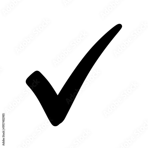 A black check mark symbol Vector, illustration