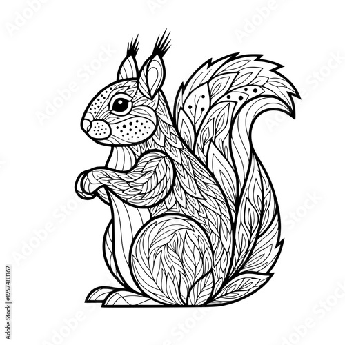 A cute squirrel standing on its hind legs Vector, illustration