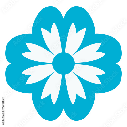 Blue floral icon