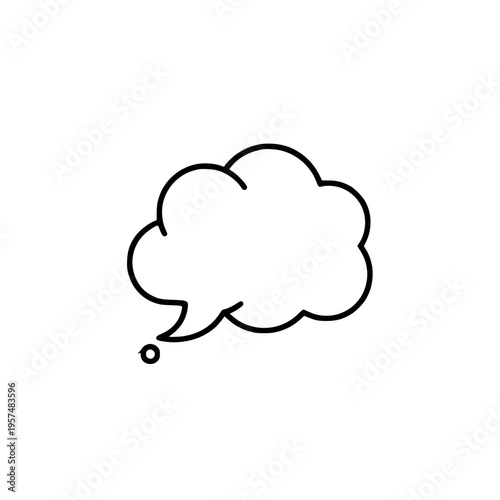 A black line drawing of a speech bubble Vector, illustration