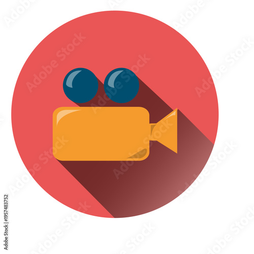 Camcorder round icon