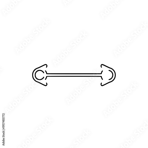 A simple line drawing of a turnbuckle Vector, illustration