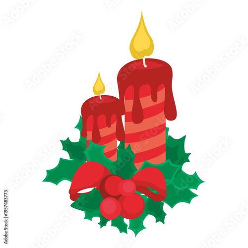 Candle lights mistletoe