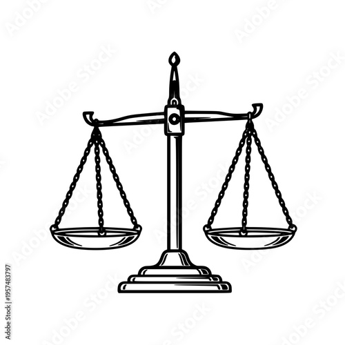 A scale with two balanced sides Vector, illustration