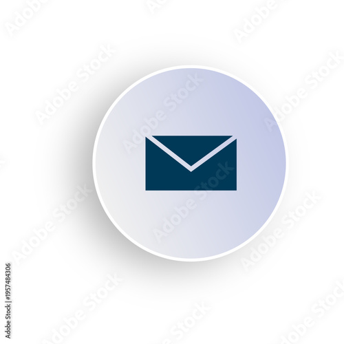 Email circle icon in 3D