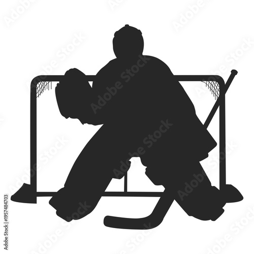 Ice hokey keeper silhouette