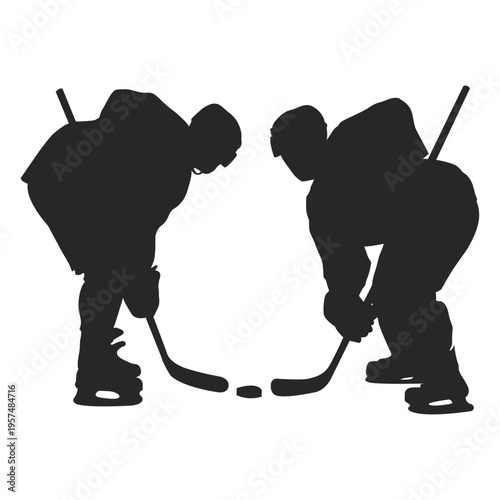 Ice hokey players silhouette