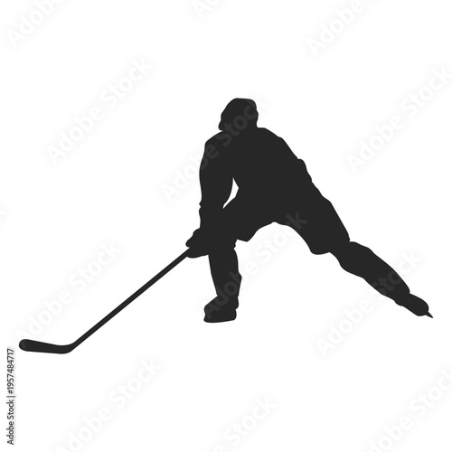 Ice Hokey Player Silhouette Playing