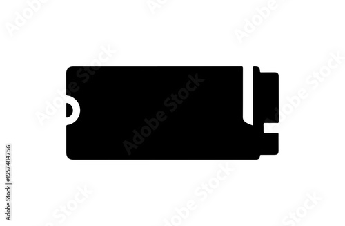 Silhouette of a usb flash drive on a white background