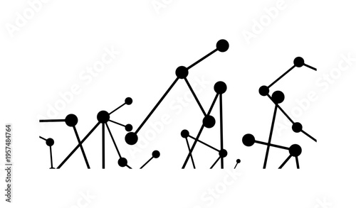 Silhouette of connected nodes and lines forming a network pattern