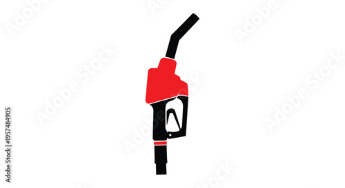 Simple black and red illustration of a gas pump nozzle