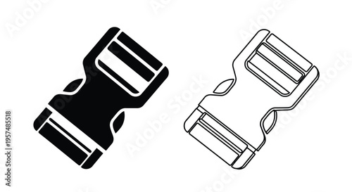 Black and white illustration of two side release buckles