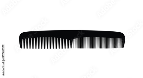 A simple black comb isolated on a pure white background