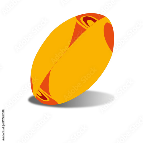 Yellow paints rugby ball