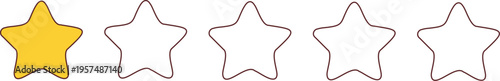 One filled yellow star followed by four outlined stars represents a one-out-of-five rating
