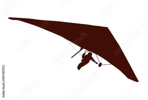 Hang gliding flight silhouette