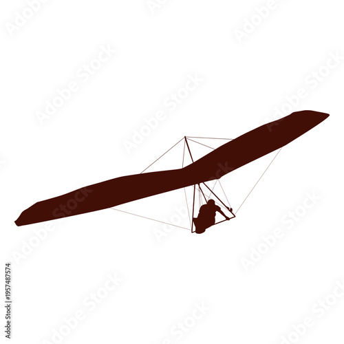 Hang gliding flight right turn