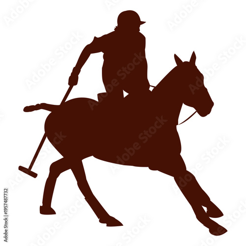 Polo horseback Action Silhouette