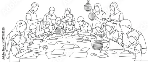 group of people sitting around a table