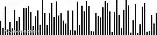 A series of vertical black bars of varying heights creating an abstract data visualization pattern
