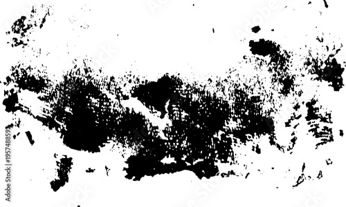 White wall grunge texture with old paint, dirty vector template, black plaster on a white surface.
