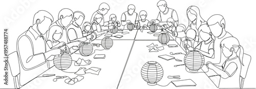 Business people meeting around a table