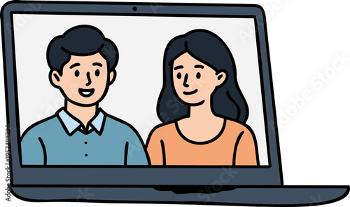 Team comunication, talk and calls in business. Remote working and meetings vector illustration set