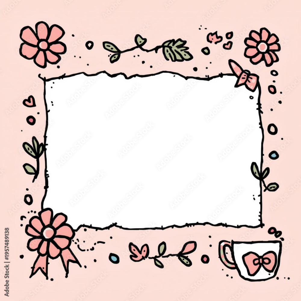 Obraz premium frame with flowers