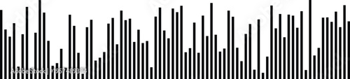 Abstract bar graph representation with varying black vertical lines on white