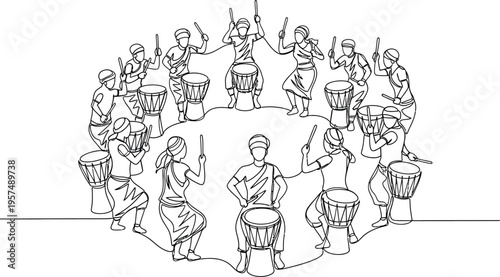 drummers playing african drums