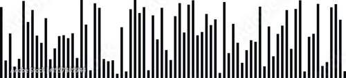 A series of vertical black bars of varying heights creating a minimalist data visualization pattern