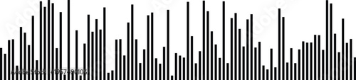 A digital representation of a black and white bar graph showing varying data levels