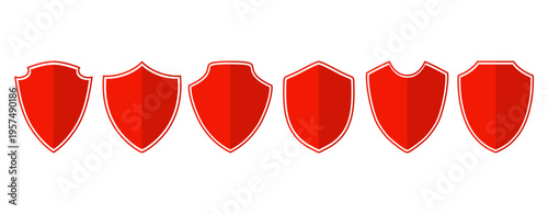 Shield collection, Collection of security shield icons. Shields with various designs.