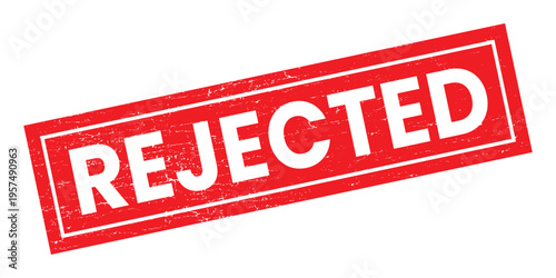 Red Rejected Stamp Imprinted on White Background