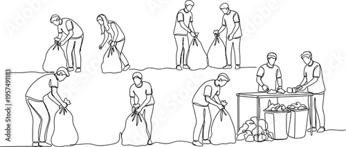 Workers engaged in manual labor activities