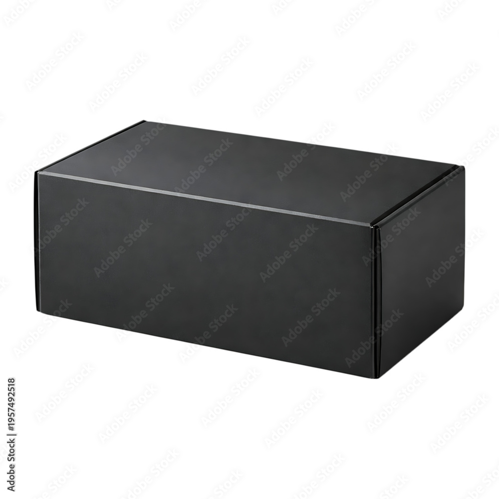 Naklejka premium Black rectangular box presentation on transparent background