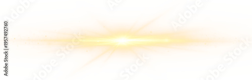 Glowing star beams with golden sun rays radiance. Luxurious sunlight projections with energetic flare and shimmer.