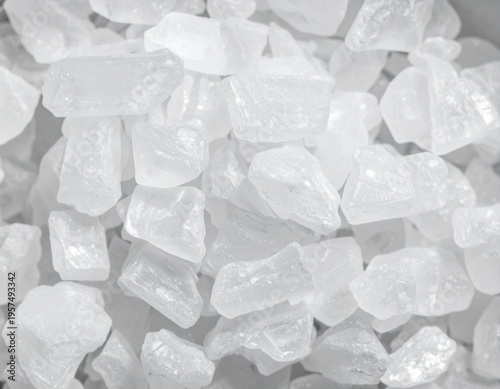 Macro view of raw Dead Sea salt crystals with soft natural light. Abstract mineral texture ideal for cosmetic packaging, wellness visuals, and clean beauty design