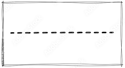 Hand drawn dashed line illustration with sketchy border simple graphic element
