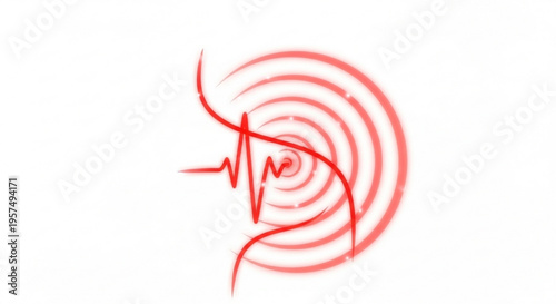 A 3d vector illustration of a red and white abstract background featuring a dartboard circle and arrow symbol to represent a business goal or success concept through accuracy and aiming