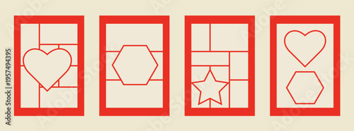 Photo collage template. Mood board. Vector illustration. Mosaic picture grid. eps10 vector illustrator.