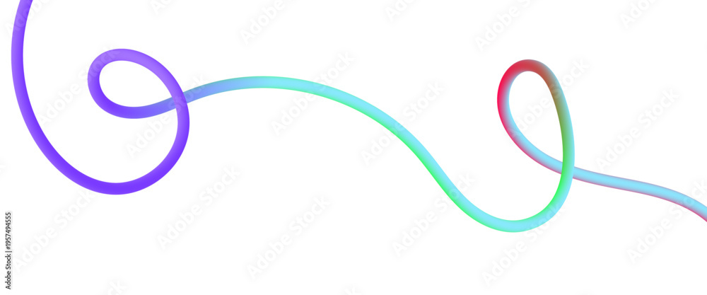 Obraz premium Color Line Wave Ribbon Background, Abstract Flowing Gradient Curves, Modern Vibrant Design.