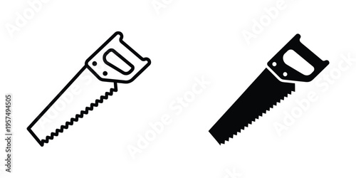 hand saw and hacksaw tools isolated flat design vector illustration