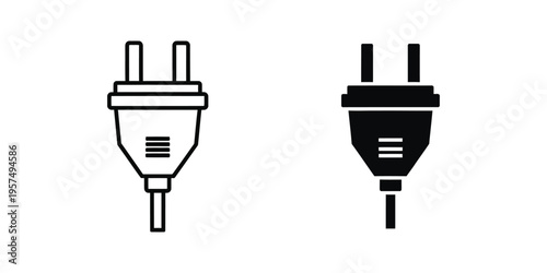 electric plug and socket pair flat design vector illustration