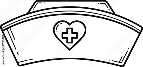 Nurse cap with heart design symbolizing care and compassion in healthcare profession