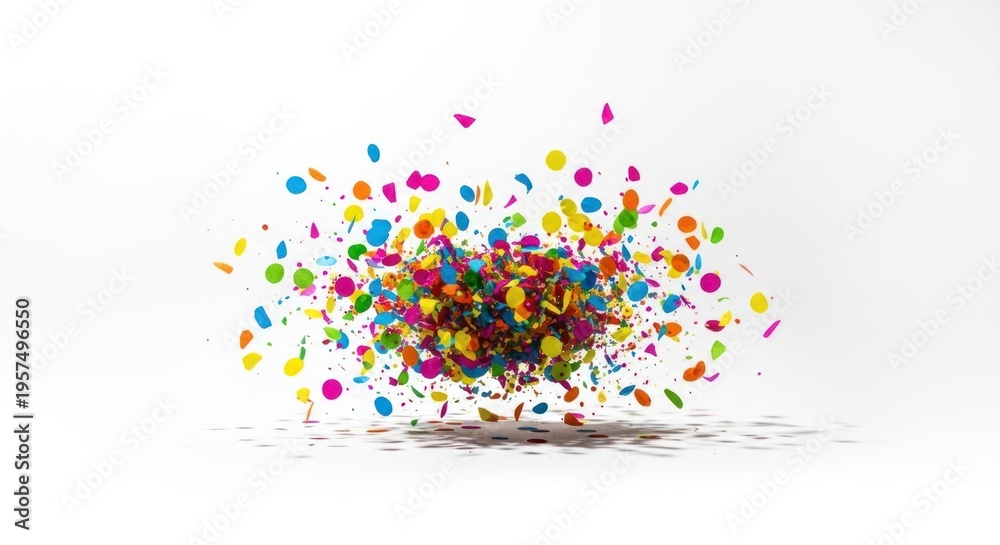 Obraz premium Colorful confetti exploding in air.