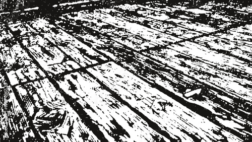 worn vintage wooden floor texture with peeling paint and weathered surface details