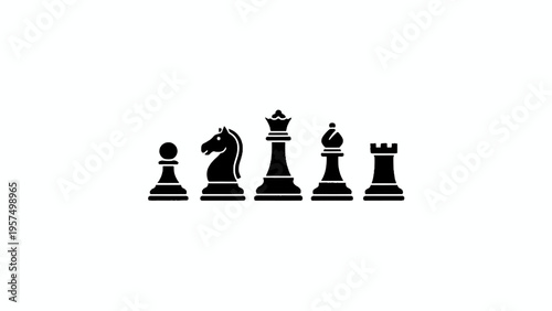 Chess piece icons set isolated on white background